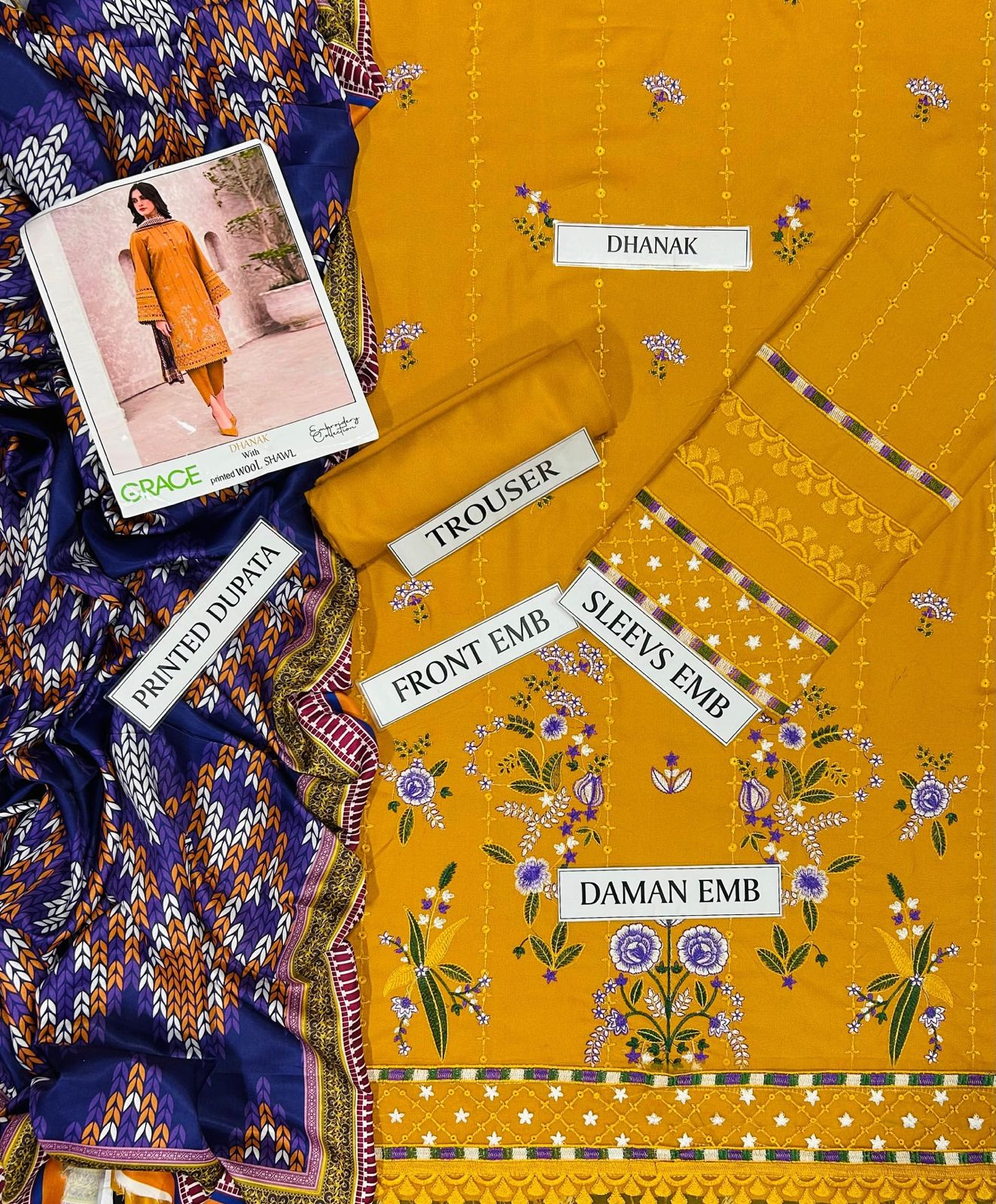 3PC IN DHANAK FABEIC